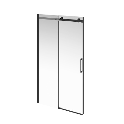 Душевая дверь Cristallo/Кристалло, раздвижная с функцией плавного открывания и закрывания, 120х210, матовый черный
