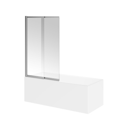 Шторка на ванну Vetro/Ветро, раздвижная/распашная, 100х150, хром