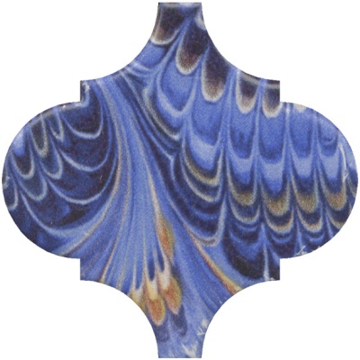 Декор Арабески Венеция синий матовый 6,5x6,5x0,69