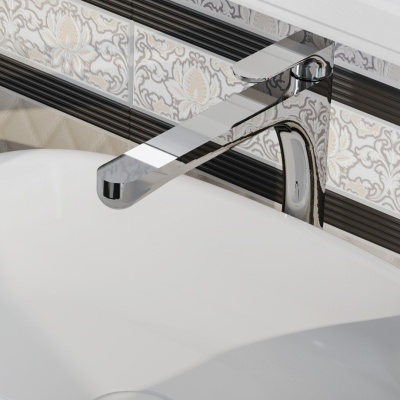 Смеситель для раковины Ole/Оле однорычажный высокий без донного клапана, хром глянец