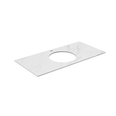 Столешница из керамогранита для накладных раковин, Монте Тиберио 100 см, белый натуральный Столешница из керамогранита для накладных раковин, Монте Тиберио 100 см, белый натуральный