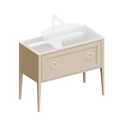 Тумба Plaza Classic/Плаза Классик напольная 1+1 ящик 100, капучино матовый