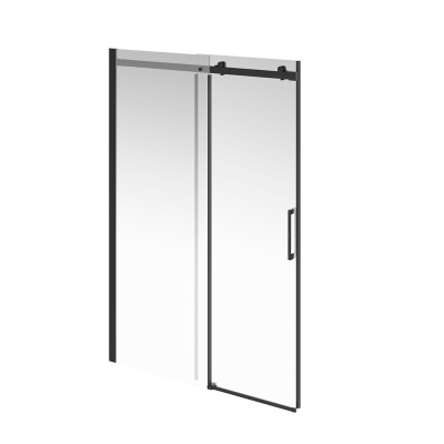 Душевая дверь CRISTALLO, раздвижная с функцией soft close, 140х210, матовый черный, упаковка 1/2