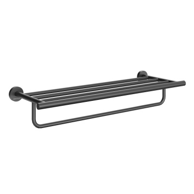 Полка для полотенец Изола настенная, черный матовый