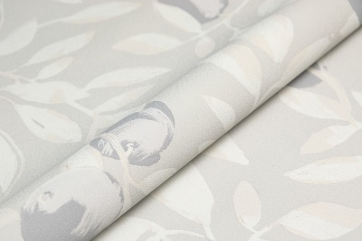 Обои виниловые на флизелиновой основе Шафран мотив, серый, апельсины Обои виниловые на флизелиновой основе Шафран мотив, серый, апельсины