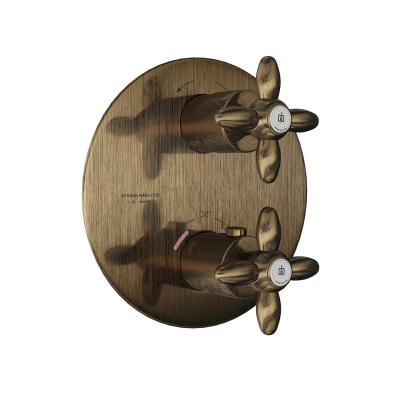 Встраиваемый термостатический смеситель для душа MUSE с регулировкой температуры, потертая бронза Встраиваемый термостатический смеситель для душа MUSE с регулировкой температуры, потертая бронза