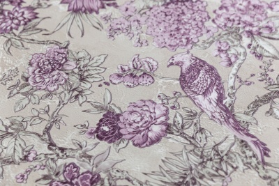 Обои виниловые Азулежу мотив, бежево-фиолетовый