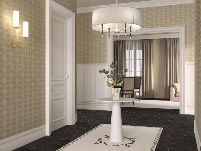 Обои виниловые Геометрия мотив, бежевый, золотой