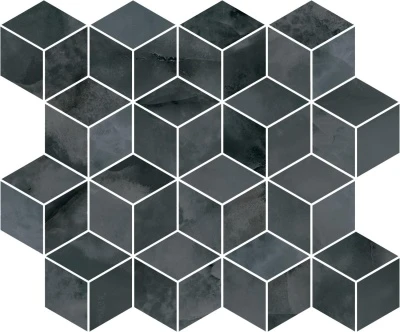 Декор Джардини серый темный мозаичный глянцевый 45x37,5x1