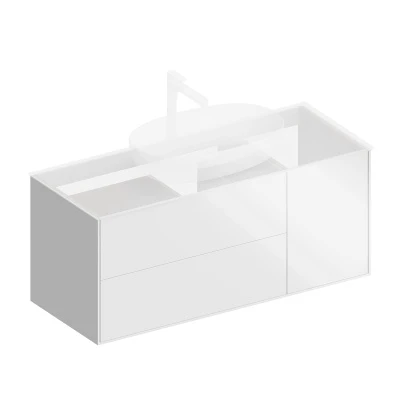 Тумба PLAZA Modern подвесная с ящиками 120, белая