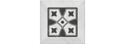 Декор Келуш 1 грань черно-белый 9,8x9,8x0,92