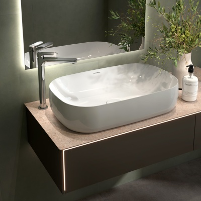 Смеситель для раковины OLE однорычажный высокий без донного клапана, хром глянец Смеситель для раковины OLE однорычажный высокий без донного клапана, хром глянец