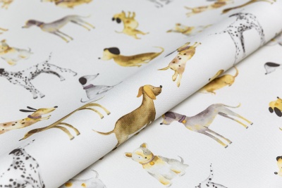 Обои виниловые на флизелиновой основе Уик-энд мотив, серый собачки