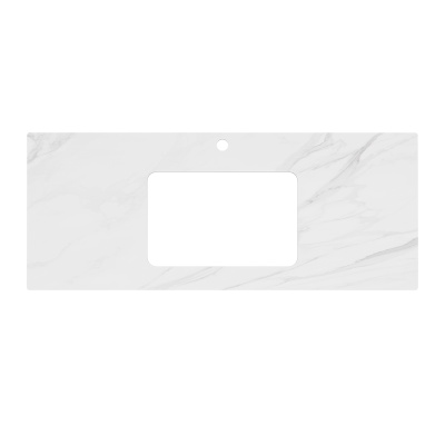 Столешница из керамогранита для раковин, встраиваемых снизу, Монте Тиберио 120 см, белый натуральный Столешница из керамогранита для раковин, встраиваемых снизу, Монте Тиберио 120 см, белый натуральный