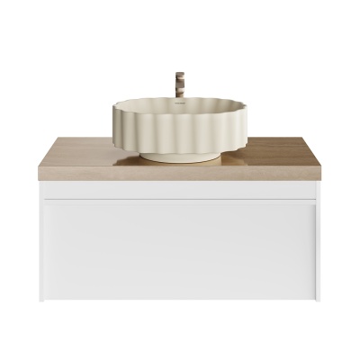 Тумба MODULA подвесная 100 с ящиком 1+1, белая глянцевая Тумба MODULA подвесная 100 с ящиком 1+1, белая глянцевая