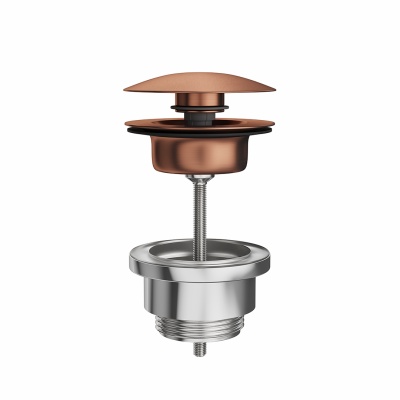 Донный клапан клик-клак для раковины, брашированная медь Донный клапан клик-клак для раковины, брашированная медь
