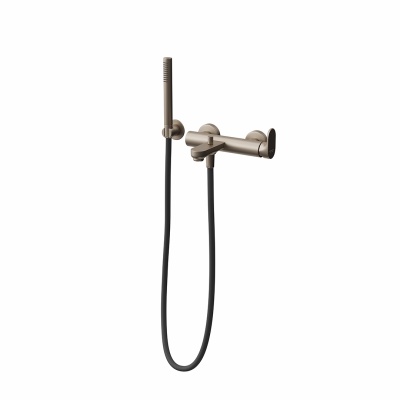 Ручной душ OLE с держателем для лейки и шлангом, без вывода для подачи воды, золотой атласный Ручной душ OLE с держателем для лейки и шлангом, без вывода для подачи воды, золотой атласный