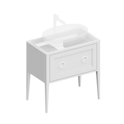 Тумба PLAZA Classic NEO напольная 1+1 ящик 80, белая матовая Тумба PLAZA Classic NEO напольная 1+1 ящик 80, белая матовая