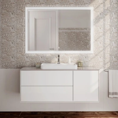 Тумба PLAZA Modern подвесная с ящиками 120, белая