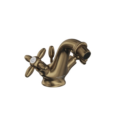 Смеситель для биде MUSE вентильный с донным клапаном, потертая бронза Смеситель для биде MUSE вентильный с донным клапаном, потертая бронза