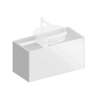 Тумба PLAZA Modern подвесная 100 белый 2 ящика Тумба PLAZA Modern подвесная 100 белый 2 ящика
