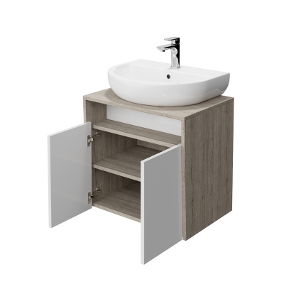 Тумба PRO подвесная 2 дверцы 60, белая глянцевая Тумба PRO подвесная 2 дверцы 60, белая глянцевая