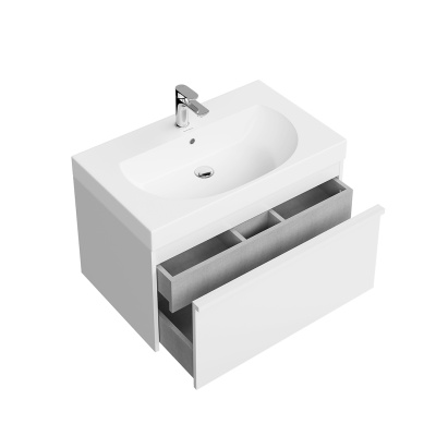 Тумба MODULA подвесная 80 с ящиком 1+1, белая глянцевая Тумба MODULA подвесная 80 с ящиком 1+1, белая глянцевая