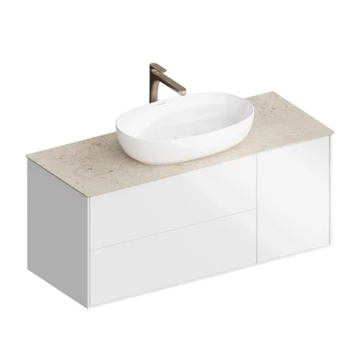 Тумба PLAZA Modern подвесная с ящиками 120, белая