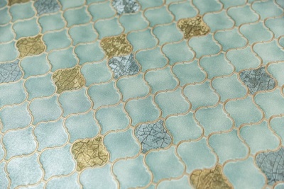 Обои виниловые Арабески мотив, бирюзовый Обои виниловые Арабески мотив, бирюзовый