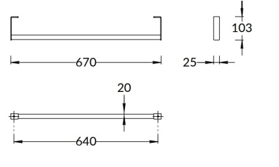 Держатель для полотенец к раковинам LOGICA 70 с крепежом, черный матовый