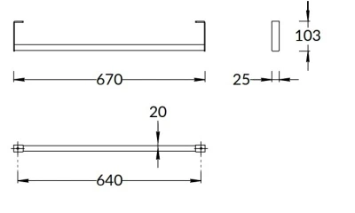Держатель для полотенец к раковинам LOGICA 70 с крепежом, черный матовый
