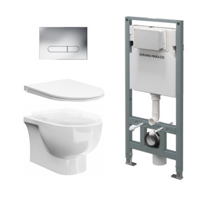 Комплект с подвесным унитазом Buongiorno Pro, инсталляцией PRO и кнопкой управления хром Комплект с подвесным унитазом Buongiorno Pro, инсталляцией PRO и кнопкой управления хром