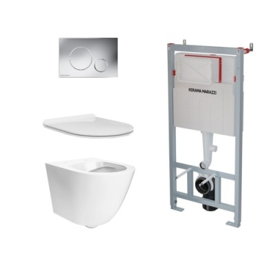 Комплект с подвесным унитазом Sfera и кнопкой управления хром-глянец (круглая) Комплект с подвесным унитазом Sfera и кнопкой управления хром-глянец (круглая)