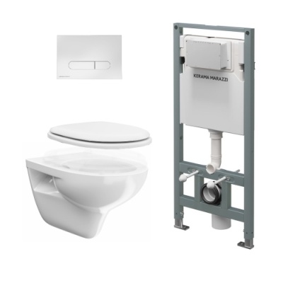 Комплект с подвесным унитазом XPRO, инсталляцией PRO и кнопкой управления белый глянец Комплект с подвесным унитазом XPRO, инсталляцией PRO и кнопкой управления белый глянец
