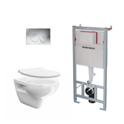 Комплект с подвесным унитазом XPRO, сиденьем XPRO slim и кнопкой управления хром-глянец (круглая) Комплект с подвесным унитазом XPRO, сиденьем XPRO slim и кнопкой управления хром-глянец (круглая)