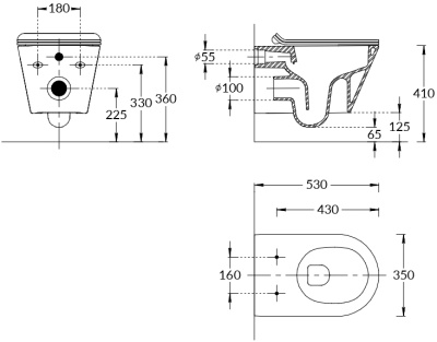 Комплект с подвесным унитазом Plaza Modern, универсальным сиденьем и кнопкой управления хром-глянец (круглая) Комплект с подвесным унитазом Plaza Modern, универсальным сиденьем и кнопкой управления хром-глянец (круглая)